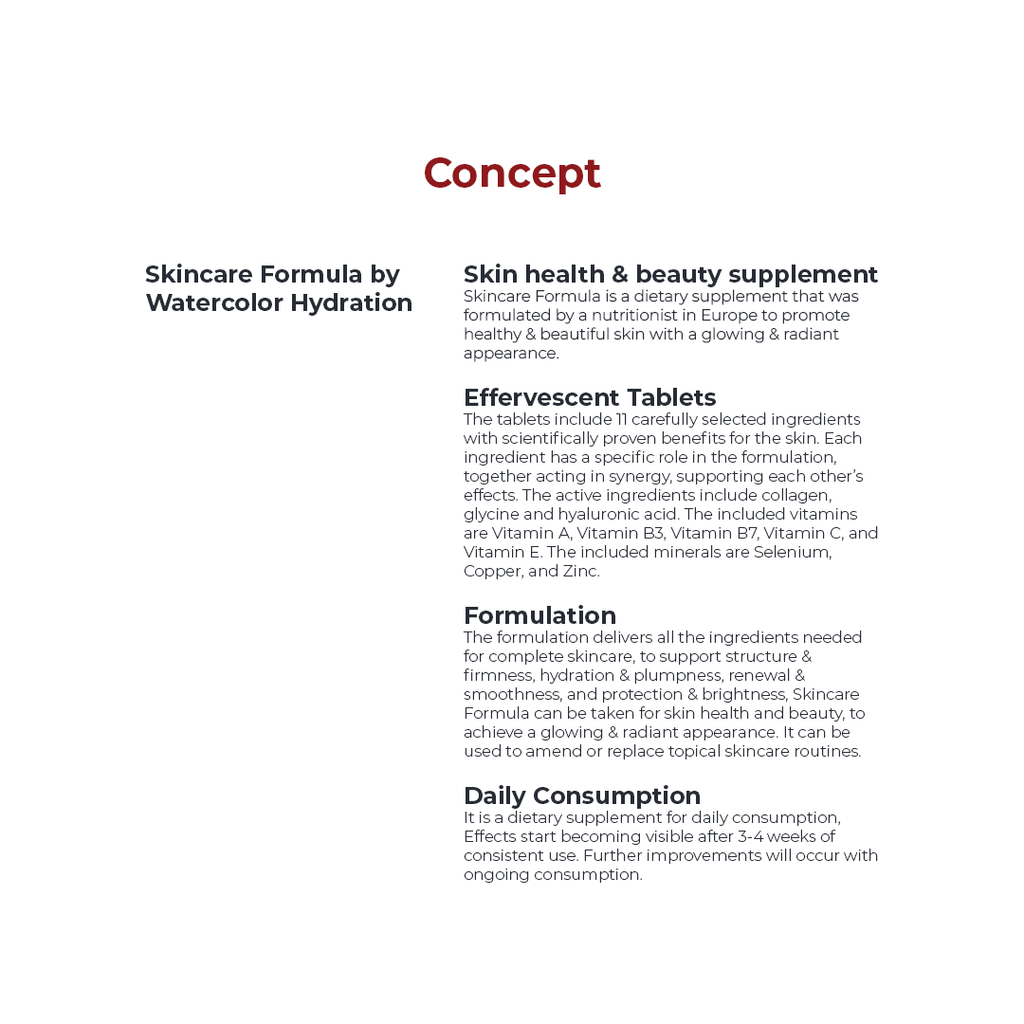 SKINCARE FORMULA - Effervescent Tablets (1 Tube with 20 Tablets)