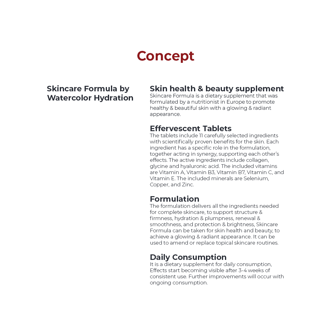 SKINCARE FORMULA - Effervescent Tablets (1 Tube with 20 Tablets)